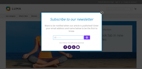 Magento 2 Newsletter Popup style 2