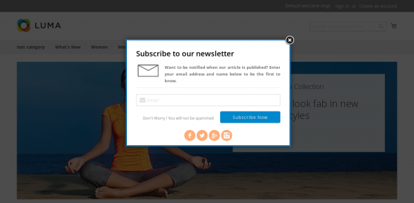 Magento 2 Newsletter Popup style 3