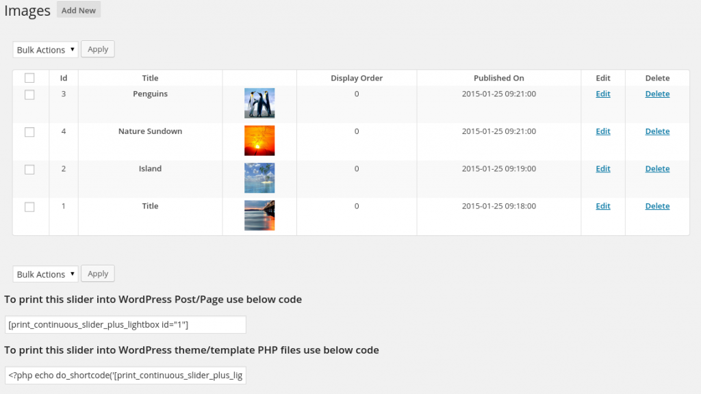 WordPress continuous image carousel with lightbox Pro - I13 Web Solution