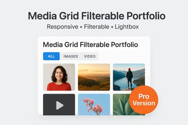 WordPress Media Grid Filterable Portfolio Pro Plugin