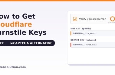 Cloudflare Turnstile verification widget with free Site Key and Secret Key