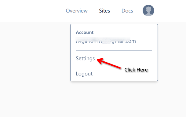 Opening account Settings from the hCaptcha avatar menu