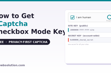 hCaptcha "I am human" checkbox with free Site Key and account-wide Secret Key
