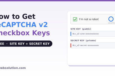 reCAPTCHA v2 checkbox with free Site Key and Secret Key from Google
