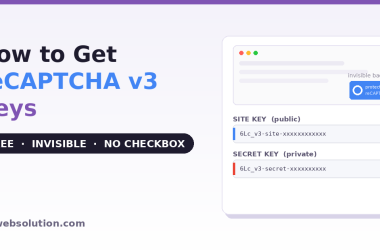 reCAPTCHA v3 invisible badge with free Site Key and Secret Key from Google