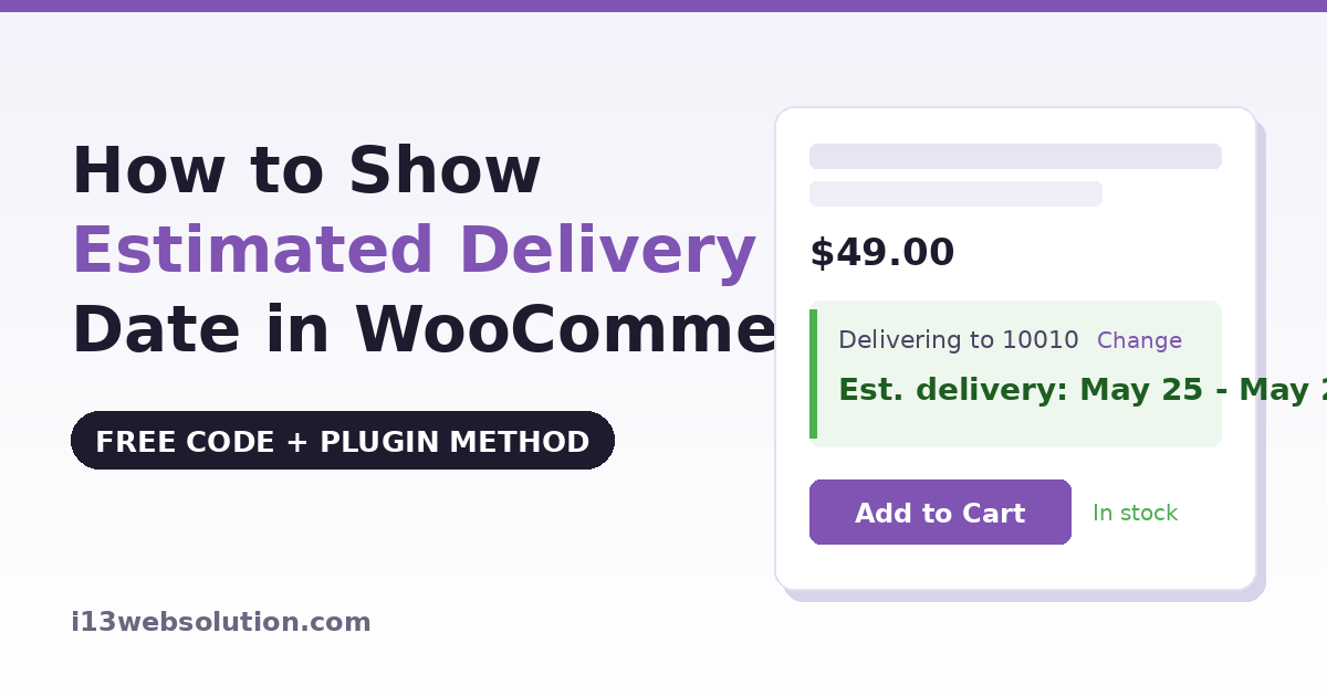 estimated delivery dates on WooCommerce product